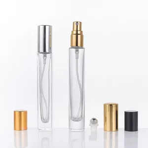 空香水分配器瓶10毫升透明圆形方形香水玻璃瓶滚筒散装