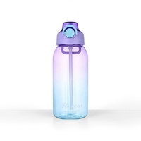 Bouteille d'eau en plastique aromatisée avec paille, 1L (32 oz), innovante, pour le sport, l'extérieur, la salle de sport, saveur de fruits
