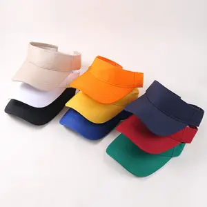 New Design Europe And America Hollow Top Hat Solid Color Summer Outdoor Sun Protection Acrylic Fiber Visor Hat