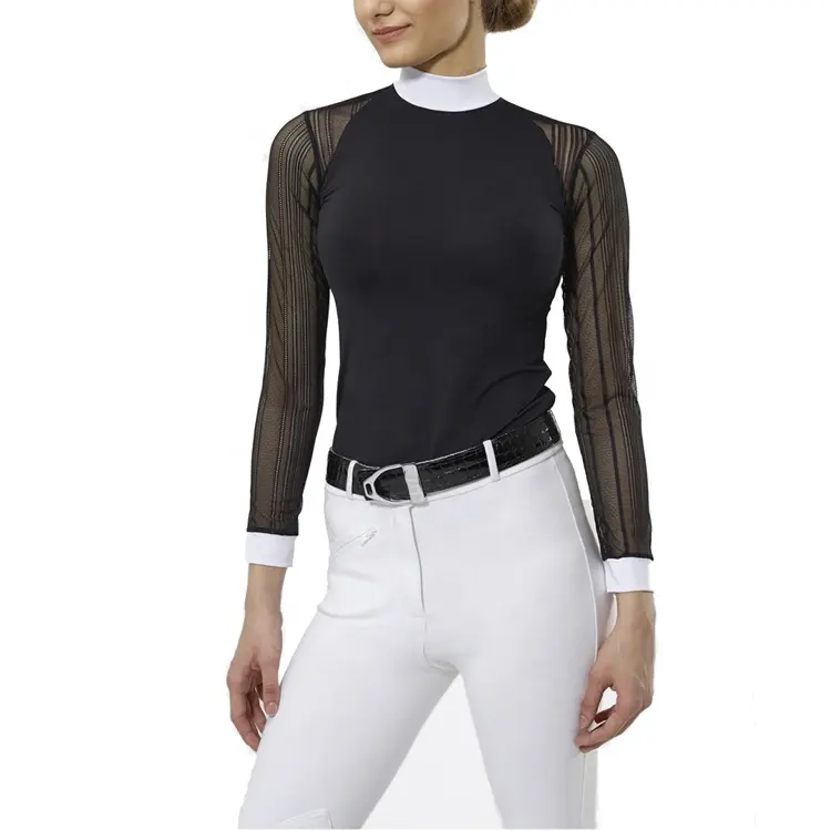 Hot Sale Women Long Sleeve Riding Show Shirt Performance Quick Dry Baselayer Equestrian Clothes