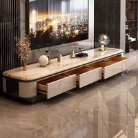 Table basse et meuble TV en pierre microcristalline de style italien, design minimaliste pour les petits intérieurs modernes