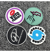 Patchs 3D en PVC gaufré personnalisés avec logo, thermocollants, pour chapeaux et gilets, motifs transparents, tactiques, écologiques, fleurs, cœurs, étoiles