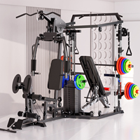Station de musculation multifonctionnelle tout-en-un avec rack de musculation, système de câbles croisés et pile de poids pour l'entraînement à domicile