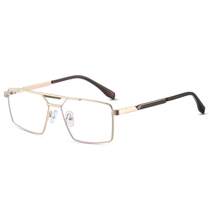 Gafas Ópticas Cuadradas Clásicas de Puente Doble de Metal con Bloqueo de Luz Azul para Hombre Monturas Ópticas - Product Image 6