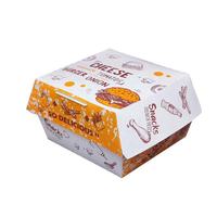Boîtes d'emballage alimentaire en carton ivoire pliables, portables, biodégradables, recyclables, de qualité alimentaire, avec logo personnalisé OEM pour boîtes à hamburgers