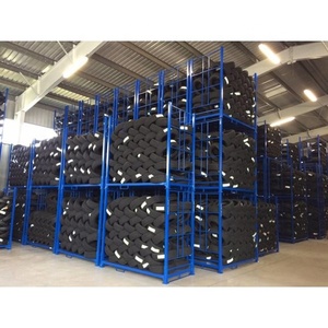 Adjustable powder coated steel pallet tyre rack storage stacking truck tire rack