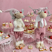 Transfrontalier nouveau noël mignon renne rose salopette décor à la maison canapé ornement usine en gros forme de poupée