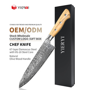 Couteaux <span class=keywords><strong>de</strong></span> chef Santoku Kiritsuke en acier Damas 67 pièces, ensemble <span class=keywords><strong>de</strong></span> couteaux <span class=keywords><strong>de</strong></span> cuisine en acier Damas, manche en bois d'olivier - Product Image 3