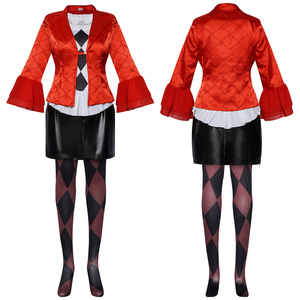 Disfraz de Personaje de Película - Disfraz de Arlequín Femenino, Traje Rojo de Tela de Poliéster, Disfraz de Halloween - Product Image 2