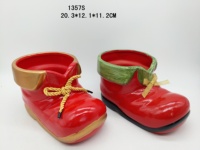 Bottes de Noël rouges en forme de pot de fleurs de Noël en céramique