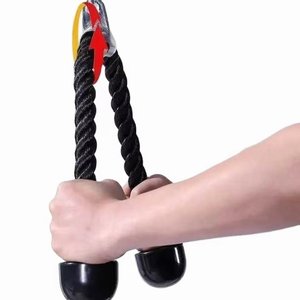 Câble en acier noir avec attache en nylon pour entraînement triceps, idéal pour la musculation à domicile ou en salle de sport - Product Image 3