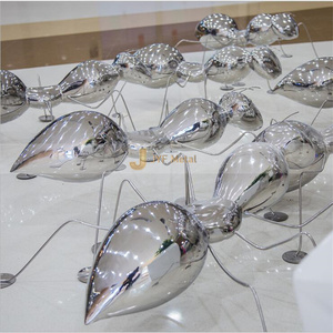 Sculpture en acier inoxydable personnalisée EX1005 pour l'aménagement paysager des jardins d'hôtel - Product Image 1