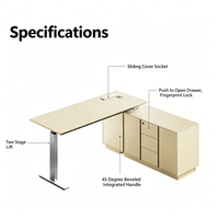 Bureau réglable en hauteur en forme de L à double moteur avec verrouillage par empreinte digitale, disponible en plusieurs couleurs, adapté aux bureaux et aux salles d'étude