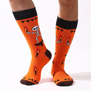 Calzini Pafu Halloween con Teschio e Scheletro, Calzini in Cotone Novità per il Giorno dei Morti, per Uomini e Donne - Product Image 4