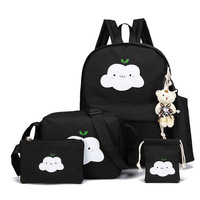 Tas Ransel Kanvas Logo Kustom untuk Sekolah Menengah, Tas Sekolah Klasik untuk Anak Perempuan