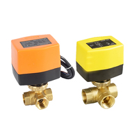 Vanne à boisseau sphérique en laiton Winvall 1/2'' 3/4'' 1'' électrique 3 voies pour le contrôle du débit d'eau PN20 avec actionneur motorisé WRA-6320