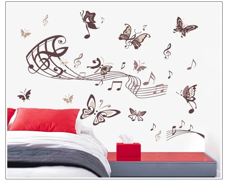 Home Decorative Music Note PVC Wall Sticker for Living Room Decoration Wallpaper
