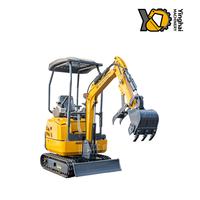 Mini Excavadora Hengwang HW13 de 1 Tonelada, Pequeña Excavadora para Jardín y Granja