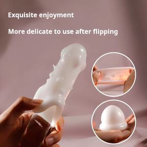 Çorap jöle uçak fincan tek kullanımlık germe erkek şeffaf Masturbator erkek egzersiz Penis eğitmen - Product Image 3
