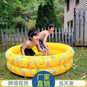 Inflatable Swimming Pool For Kids Outdoor Lawn Water Play Pineapple Design Second Ring Pool Family Use - Product Image 2
