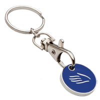 Logo personnalisé supermarché en métal panier puce porte-clés royaume-uni chariot porte-monnaie porte-clés jeton pièce porte-clés