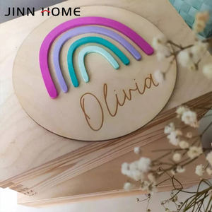 Jnin Home-rotuladores de grabación 3D hechos a mano, de madera, para nacimiento de bebé, Registro <span class=keywords><strong>mensual</strong></span>, tarjetas - Product Image 3