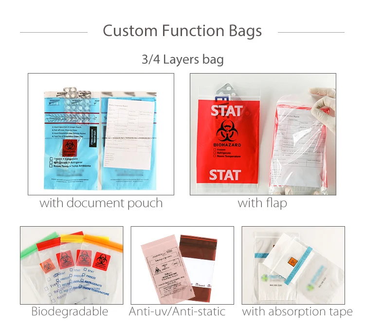 Small Pill Medication Bag Pe Zipper Plastic Bag Plastic Medical Envelope Plastic Bag