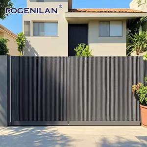 Rogenilan ประตูรั้วประตูบานเลื่อนไฟฟ้า, ประตูรั้วประตูเดียวอลูมิเนียมเคลือบผงดีไซน์ใหม่ - Product Image 1