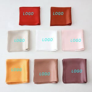 कस्टम लोगो 70 सेमी वर्ग ठोस रंग रेशम स्कार्फ लक्जरी ब्लॉक रंग 100% शहतूत रेशम ग्रीष्मकालीन बन्ना स्कार्फ - Product Image 2