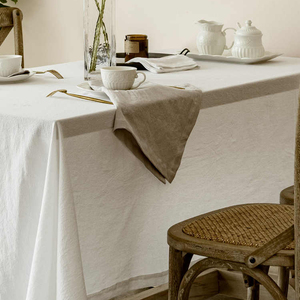 Manteles Rectangulares de Tela de Lino y Algodón <span class=keywords><strong>para</strong></span> Decoración de Banquetes, Manteles Rectangulares de Estilo Pastoral Blanco <span class=keywords><strong>para</strong></span> Boda - Product Image 2