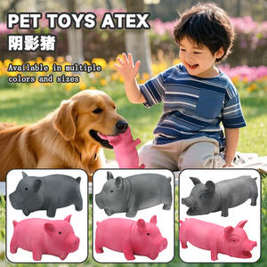 Sevimli kauçuk ses domuz <span class=keywords><strong>Grunting</strong></span> Squeak lateks Pet Chew oyuncaklar köpek Squeaker Chew eğitim yavru malzemeleri Pet ürünleri - Product Image 3