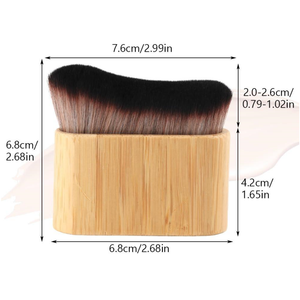 Brocha de Maquillaje de Bambú y Pelo Sintético <span class=keywords><strong>para</strong></span> Rostro, Cuerpo y <span class=keywords><strong>Piernas</strong></span>, <span class=keywords><strong>para</strong></span> Difuminar Base Líquida, <span class=keywords><strong>Autobronceador</strong></span>, Bronceador, Crema Iluminadora y Polvo - Product Image 4