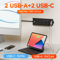 Protecteur de surtension multiprise 8 prises ca 4 ports USB C listés UL rallonge murale de bureau pour le bureau à domicile américain