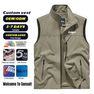 <b>Spring</b> Men Waistcoat Out <b>Door</b> Leisure Solid Color Vest Young Middle-aged Photography Fishing Casual Vest Jacket Male Custom logo - Product Image 1