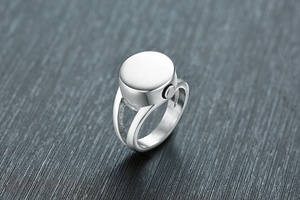 Nama Kustom Pria Memakai Cincin Kremasi Pita Bulat Abu Perak Kenang-kenangan - Product Image 2