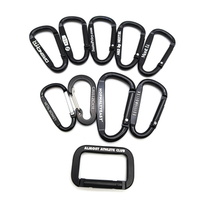 YYX düz kenar özel lazer baskı logo karabina Caribeaner klip alüminyum D halka şekli Carabeaner anahtarlık anahtarlık kanca - Product Image 1