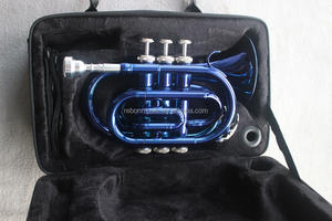 ทรัมเป็ตมินิสีน้ำเงินราคาถูก คีย์ Bb ยี่ห้อ Weifang Rebon - Product Image 6