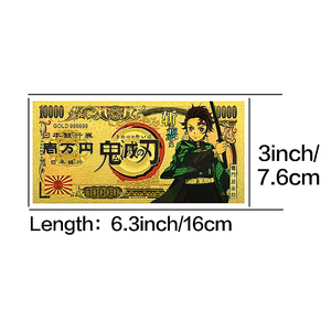Billet de banque japonais style anime de 10 000 Yen en feuille d'or double face, souvenir de collection, impression détaillée, cadeau pour collectionneurs et fans - Product Image 3