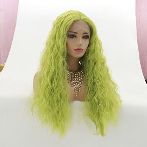 วิกผมสังเคราะห์ lindal Green วิกผมลอนยาว24นิ้ว<span class=keywords><strong>สี</strong></span><span class=keywords><strong>เขียว</strong></span>สดใสวิก<span class=keywords><strong>ผม</strong></span>เส้นใยทนความร้อน - Product Image 4