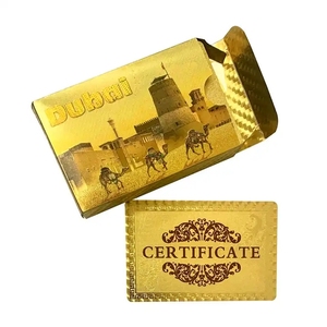 Carte da gioco personalizzate in lamina d'oro all'ingrosso stampa personalizzata Dubai Burj Al carte da gioco in oro arabo carte da Poker in oro - Product Image 2