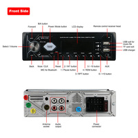 Tooling-REPRODUCTOR multimedia para coche, reproductor estéreo MP3, Radio FM, USB, tarjeta TF, 4 colores, pantalla LCD de respaldo, 4 salidas RCA, 1 Din, 2
