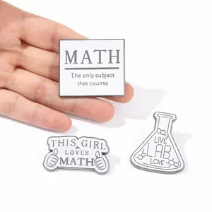 Manufacturer Lapel Pin Badge Brooch Funny Students Teacher Enjoy Math Chemical Element Custom Math Science Enamel Pin