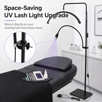 Lampe UV à bras articulé en métal et silicone, détachable et à fixation par pince, séchage rapide, pour supports de lampe demi-lune, col de cygne flexible, commande par pédale