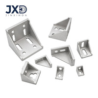 Konektor Braket Sudut 90 Derajat Profil Aluminium, Braket Sudut Slot T untuk Perakitan Rangka Industri 20/30/40/45/50