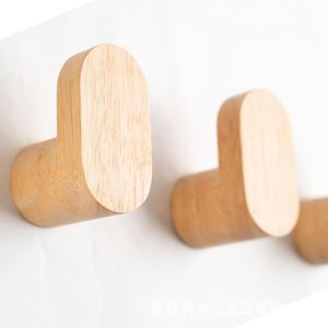 Crochets muraux en bois ronds, crochets simples pour manteau, chapeau, salon, crochets décoratifs multifonctionnels - Product Image 2
