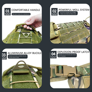 Harnais Tactique Personnalisable pour <span class=keywords><strong>Chien</strong></span> – Ensemble Réfléchissant d'Entraînement pour Grands Chiens, <span class=keywords><strong>Sac</strong></span> à <span class=keywords><strong>Dos</strong></span> de Service en Polyester Solide pour la Marche - Product Image 3