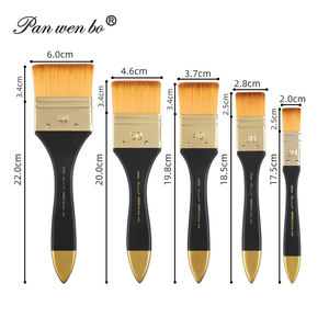 Panwenbo-Pinceau d'artiste à manche en bois, 5 tailles, en nylon, adapté à l'huile, à l'acrylique et à l'<span class=keywords><strong>aquarelle</strong></span> - Product Image 2