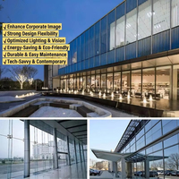 Mur rideau à cadre en aluminium, double vitrage trempé, certifié CE, étanche, coupe-vent, pour bâtiment commercial, taille sur mesure