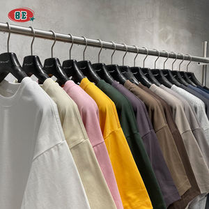 남성 의류 도매 단색 필수품 대형 자수 인쇄 티셔츠 빈티지 티셔츠 최고 품질 맞춤 - Product Image 3