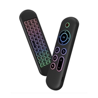 Keyboard Mini Universal M5 Terlaris Lampu Latar Warna-warni Isi Ulang Air Mouse BT 2.4G Dual-mode Remote TV Pintar Inframerah